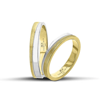 Δίχρωμες Βέρες Γάμου Χρυσές - Λευκόχρυσες ματ. Πλάτος 3.5mm